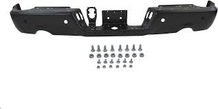 BUMPER FACE BAR- STEEL- SATIN BLACK/ PTM- W/ 4 SENSOR HOLES- FOR DUAL EXHAUST