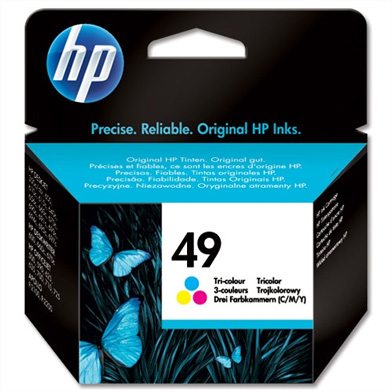 HP 49 - Print cartridge - 1 x yellow, cyan, magenta - 350 pages ( 51649A )