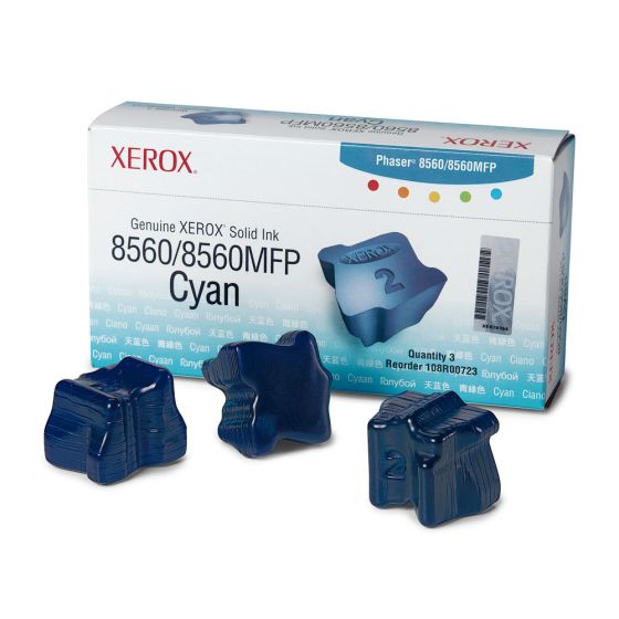 Xerox Phaser 8560/8560 MFP Cyan Solid Ink (3,400 Pages) - 108R00723