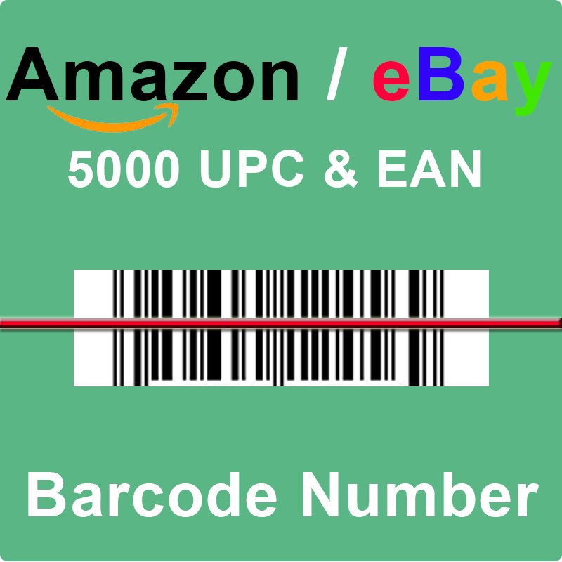 5,000 UPC EAN Codes Certified Numbers Barcodes For Amazon Lifeti