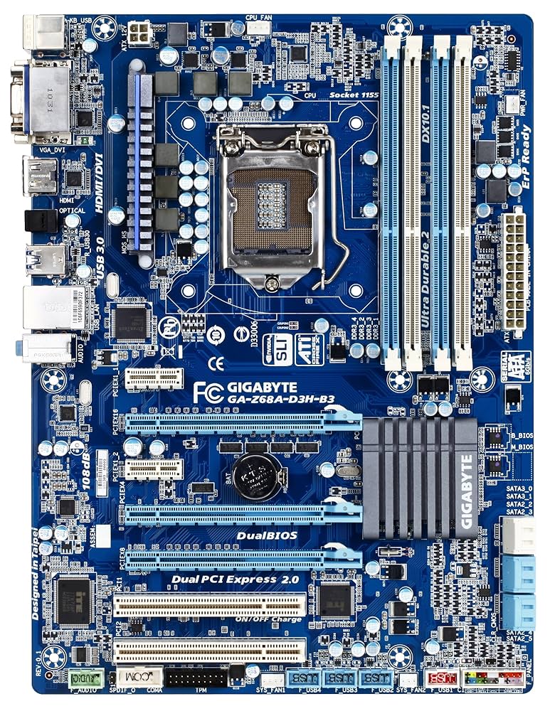 Gigabyte Intel Z68 ATX DDR3 2133 LGA 1155 Motherboard GA-Z68A-D3H-B3
