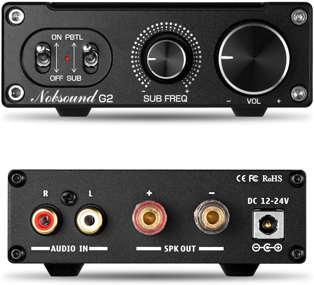 Nobsound G2 Subwoofer Amplifier Mono Power Amp PBTL/BTL Bridge 100W Mini Sub Amp Home Theater