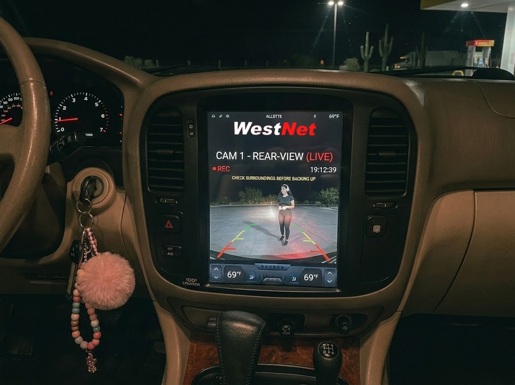 WestNet 12.1 Inch Vertical Touchscreen Android 9 Car Stereo for 1998-2002 Toyota Land Cruiser 100 LC100 / Lexus LX470, Apple CarPlay, Android Auto, GPS Navigation, PX6 6-Core 4GB 64GB, Bluetooth 5.0