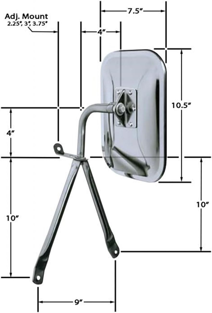 CIPA 45500, OE Style Lowmount-Full Size, Chrome