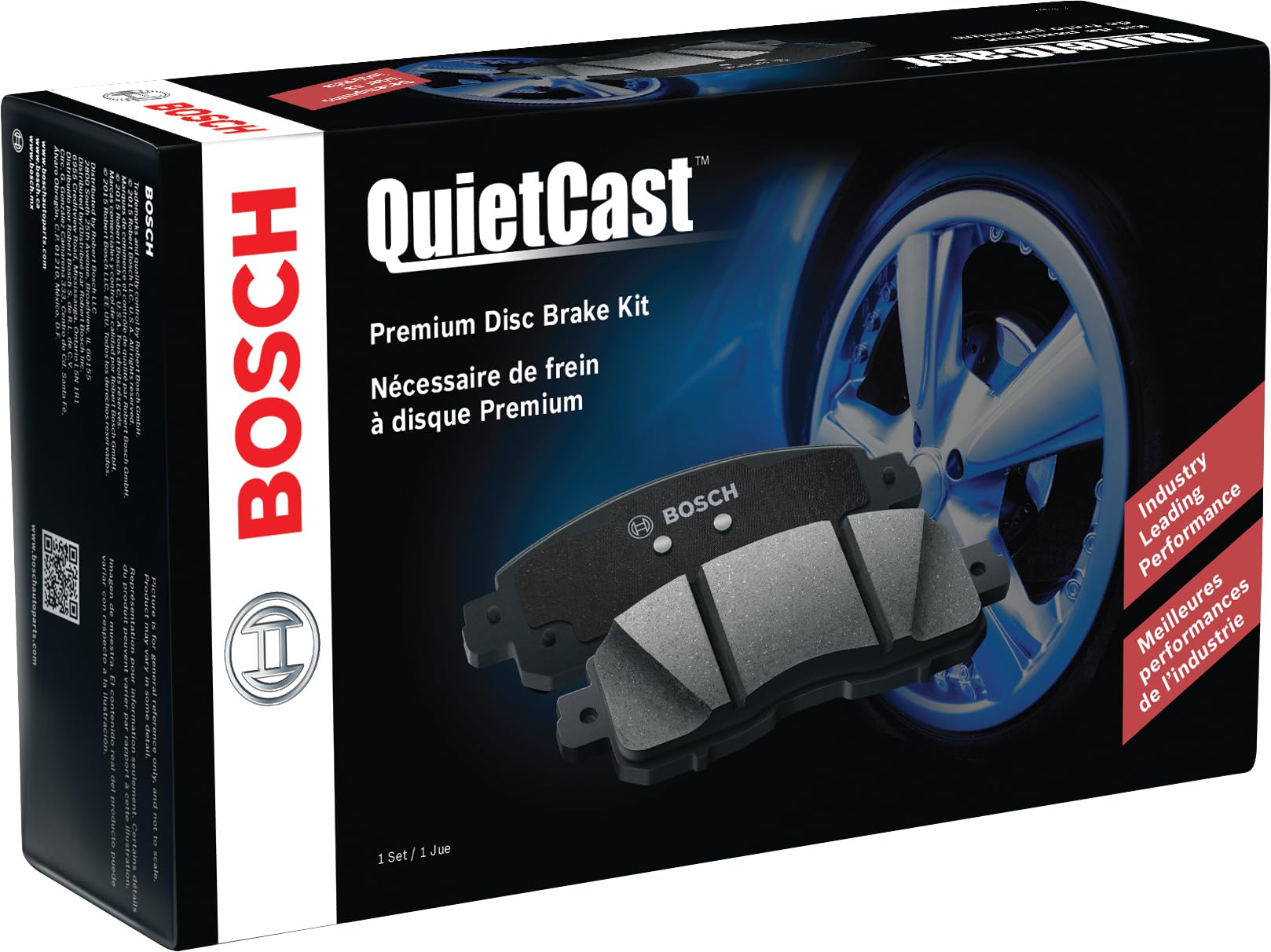 Bosch BC773 QuietCast Premium Ceramic Disc Brake Pad Set For 1998-2007 Lexus LX470 and 1998-2007 Toyota Land Cruiser; Rear