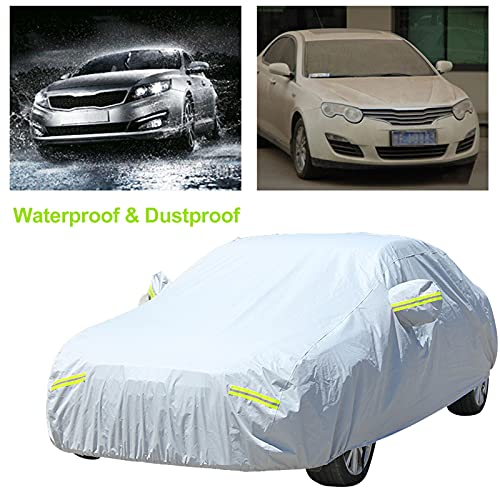 MATCC Car Cover Waterproof and UV Proof Outdoor or Indoor Breathable Auto Cover for Full Car Fits Sedan Protect from Moisture Corrosion Dust Dirt Scrapes(185''L X 70.9''W X 59.1''H)