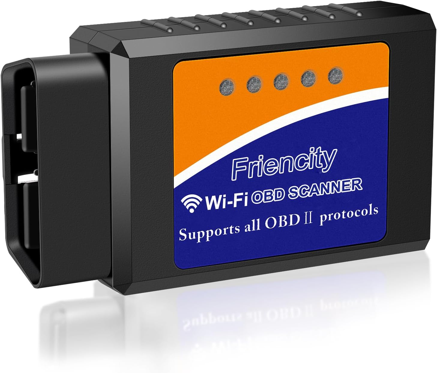 Friencity Car WiFi OBD 2 OBD2 OBD ii Scanner Adapter for iOS, Android and Windows, Auto Diagnostic Scan Code Reader Tool, Check Engine Light for Year 1996 and Newer Vehicles Blue
