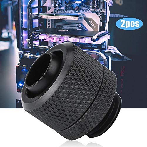 2PCS PC Water Cooling Two-Touch Fitting G1/4 Thread Barb Connector for 9.5*12.7MM Tube (Flat Head)