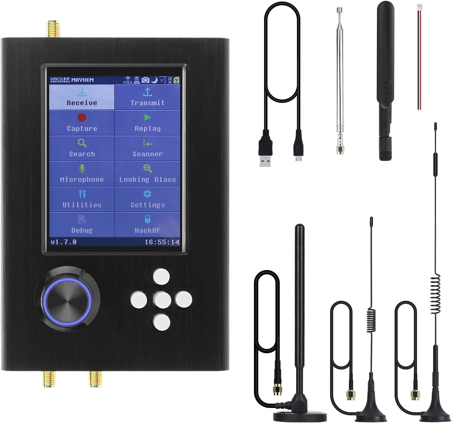 HackRF One Software Defined Radio (SDR), ANT500 & SMA Antenna Adapter Bundle