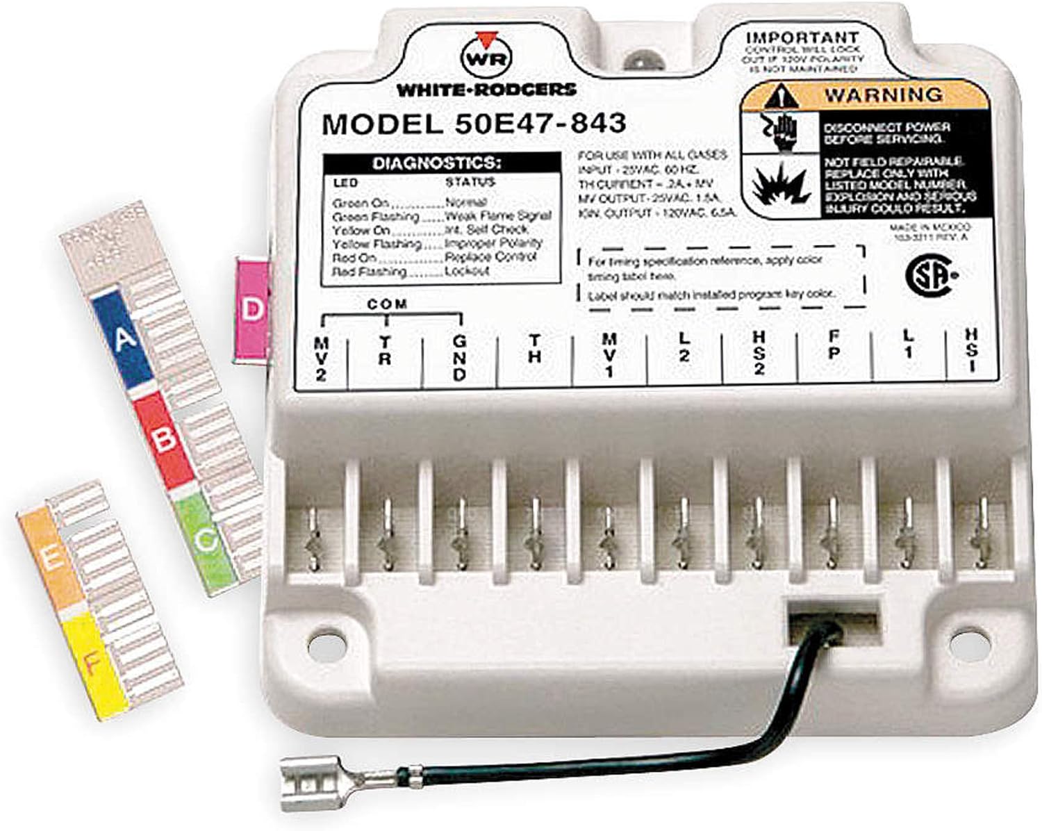 White-Rodgers 21V51U-843 Universal Two Stage Hot Surface Ignition Variable Speed Ecm Circulator Furnace Control Replacement Kit