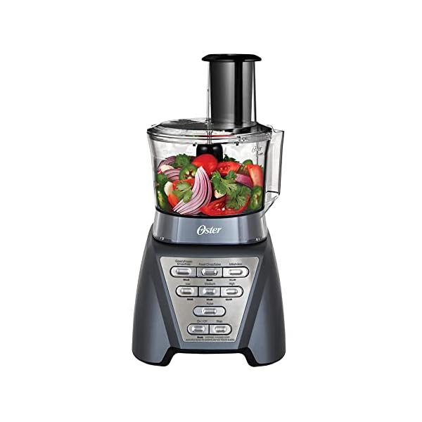Oster Pro 1200 Blender with Professional Tritan Jar and Food Processor Attachment, Metallic Grey