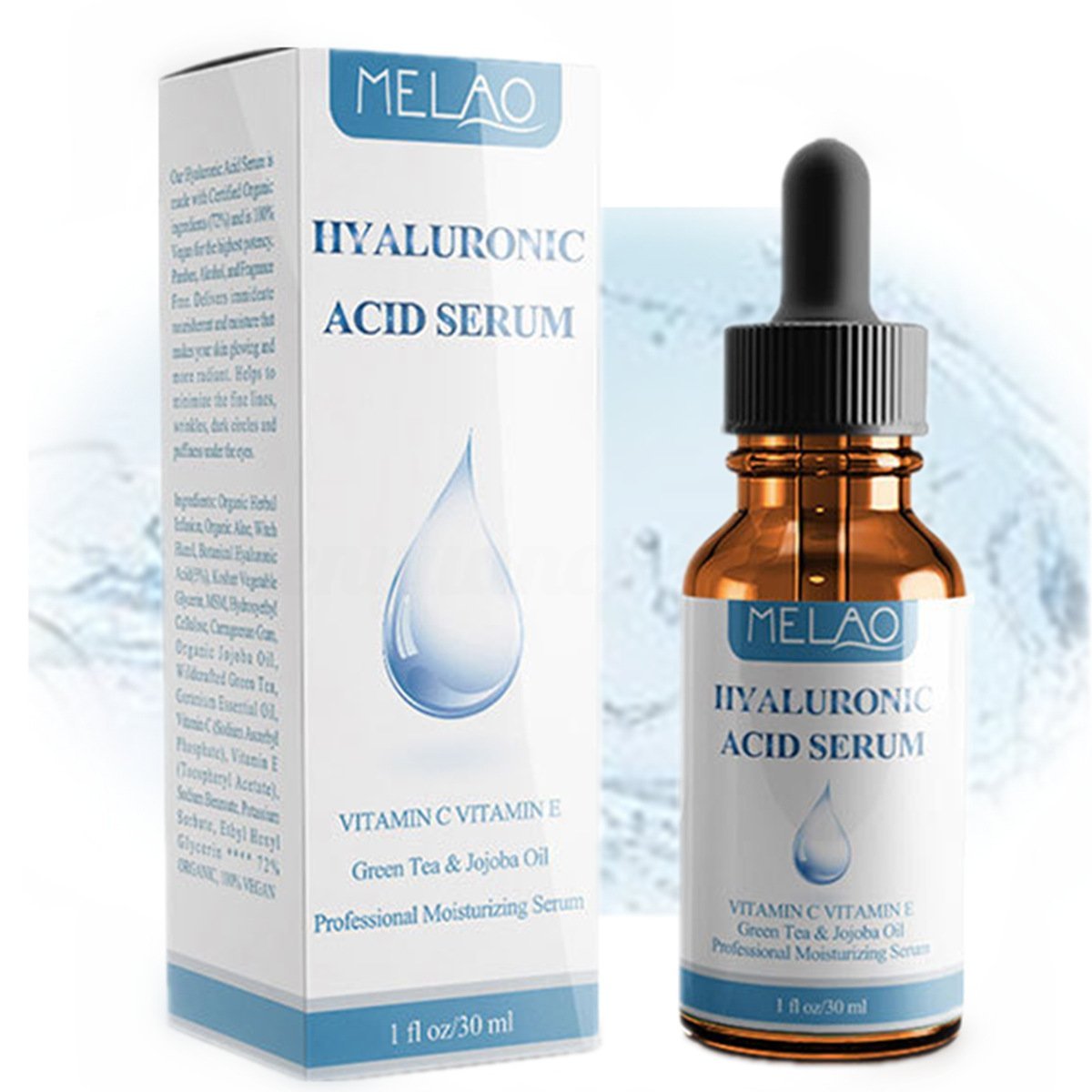 Hyaluronic Acid Serum for Skin-- 100% Pure-Highest Quality, Anti-Aging Serum-- Intense Hydration + Moisture, Non-greasy, Paraben-free-Best Hyaluronic Acid for Your Face (Pro Formula) 2 oz