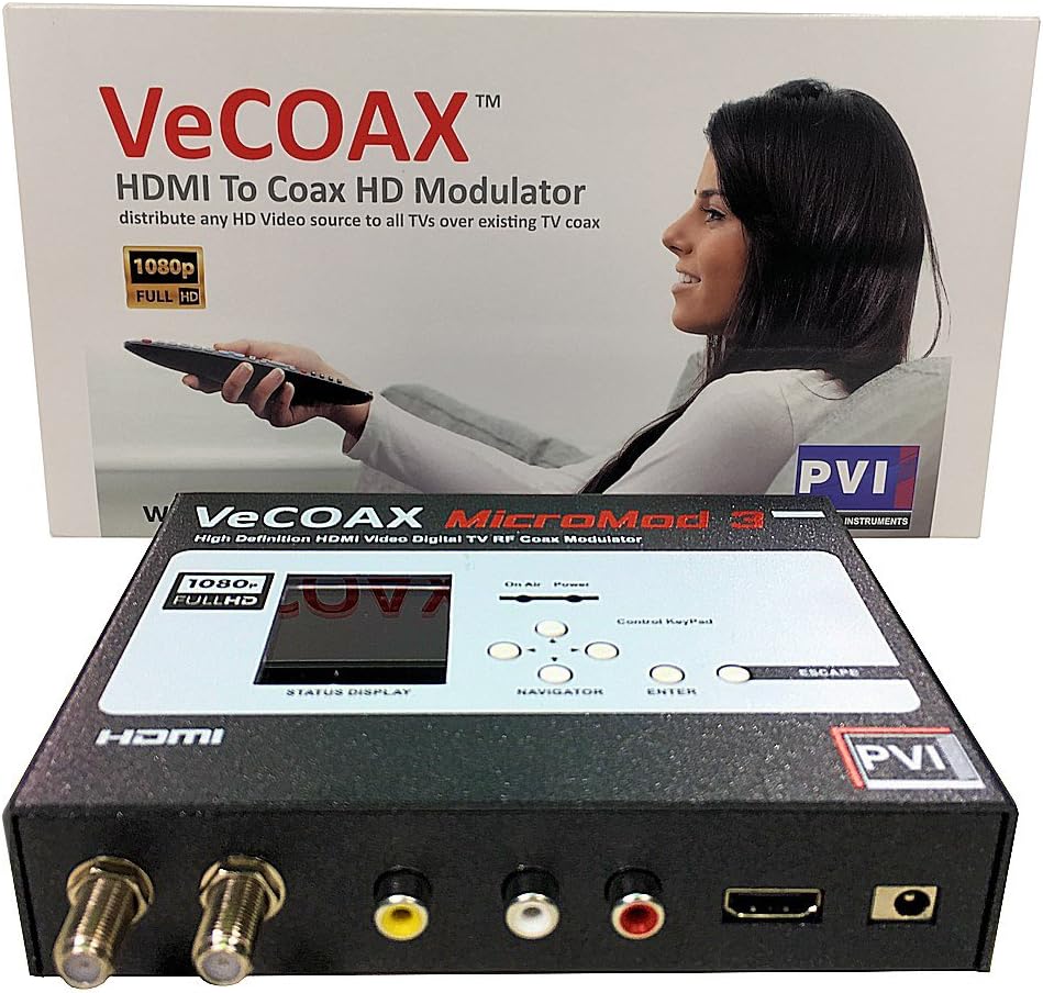 PVI VECOAX MICROMOD MS A Single Channel HD Digital AIR ATSC RF Modulator