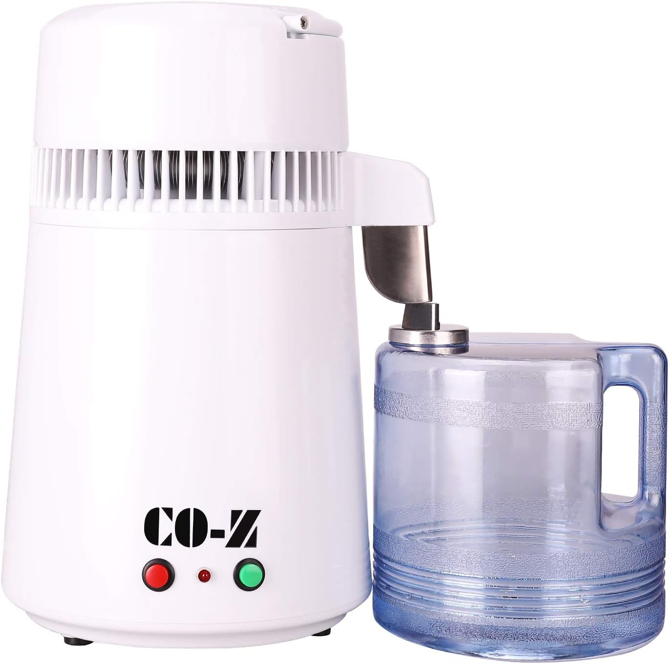 CO-Z Stainless Steel Water Distiller Purifier Machine 1 Gallon / 4 Liter Countertop FDA Certificated w/Premium Glass Carafe