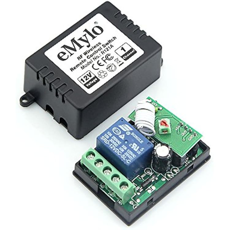 eMylo Smart RF Motor Controller Switch Wireless Relay Module 433Mhz DC 12V Motor Remote Control Switch Support rolling door/electric curtains/locks/water pump Control Motor Forward/Reverse 2pcs