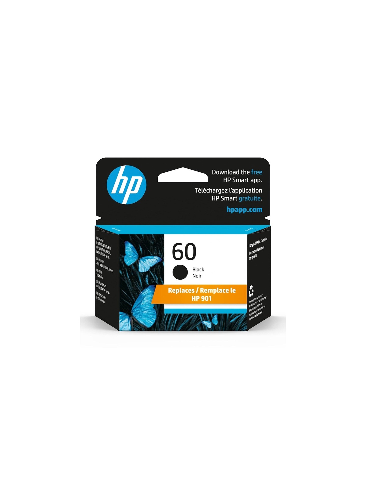 HP 60 Black Ink Cartridge | Works with DeskJet D1660, D2500, D2600, D5560, F2400