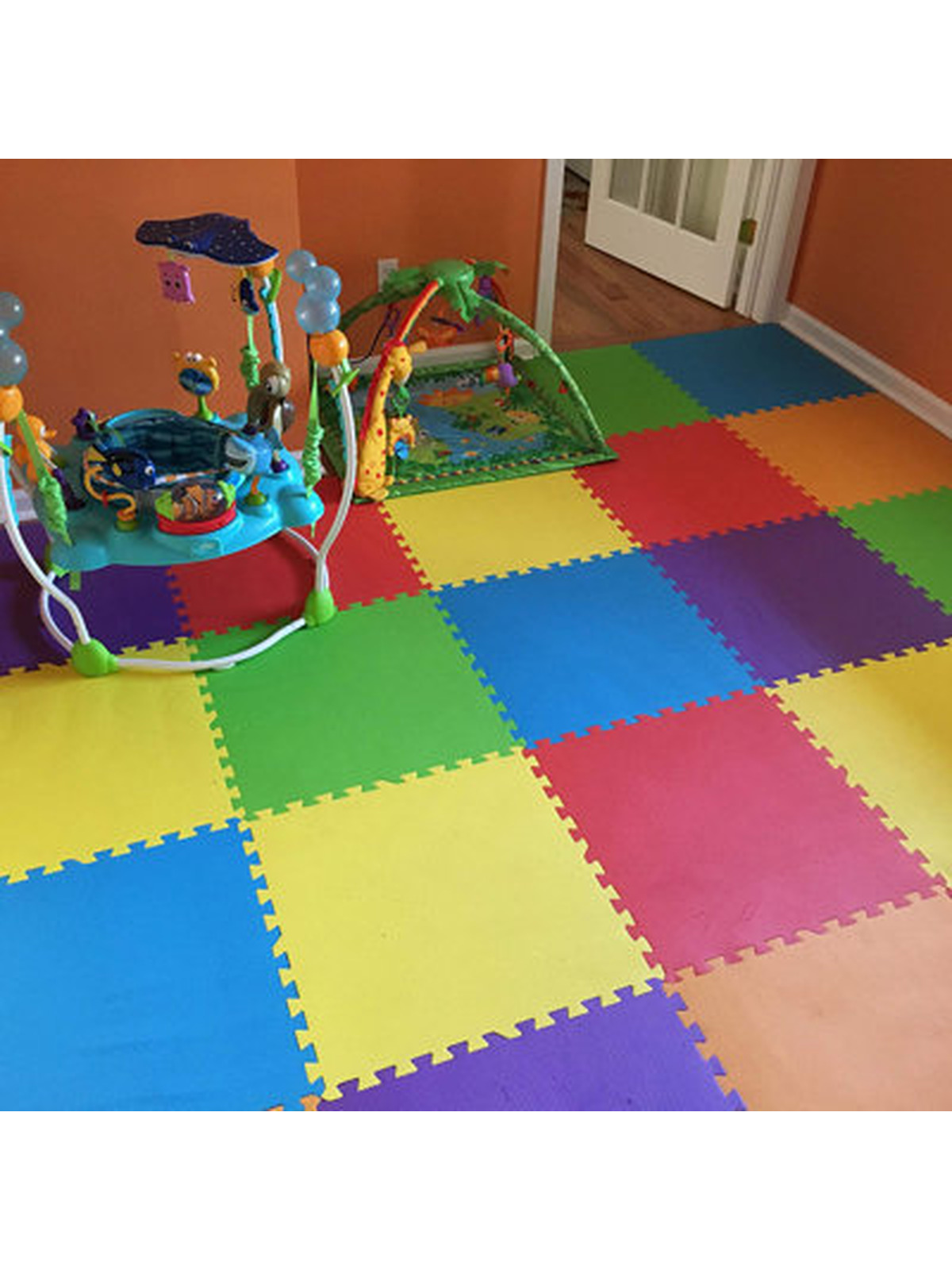 Foam Interlocking Color Play Mats, approx 12 pcs