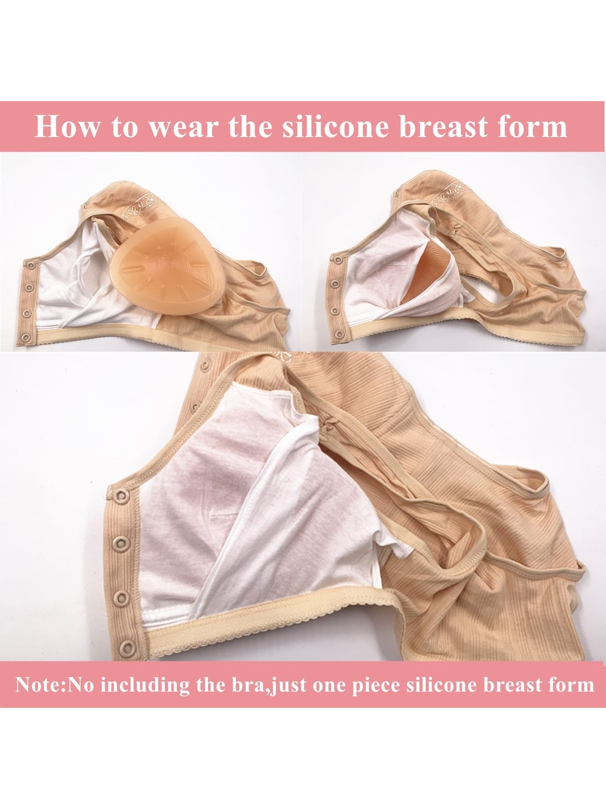 Yuewen 4th Generation Professional Style Silicone Breast Forms Cotton Filler Touch Soft And Wear Comfortable (D Cup, Ivory white)