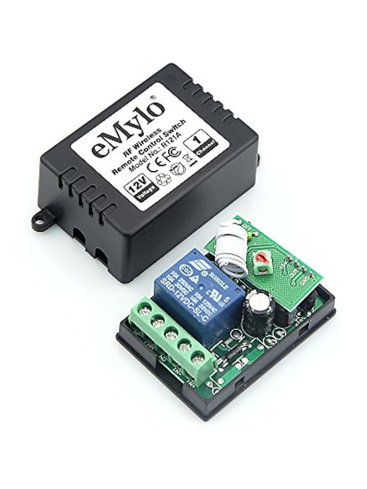 eMylo Smart RF Motor Controller Switch Wireless Relay Module 433Mhz DC 12V Motor Remote Control Switch Support rolling door/electric curtains/locks/water pump Control Motor Forward/Reverse 2pcs