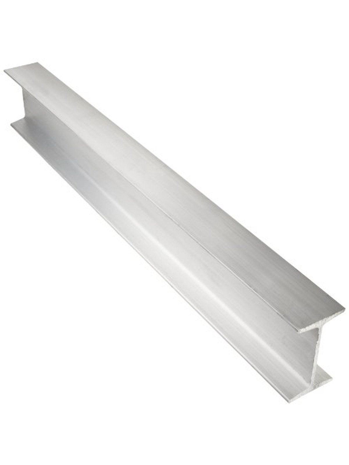 6061 Aluminum I-Beam, Unpolished (Mill) Finish, T6 Temper, ASTM B221/AMS QQ-A-200/8, Equal Leg Length, Squared Corners, 5" Leg Lengths, 8" Width, 0.23" Wall Thickness, 36" Length