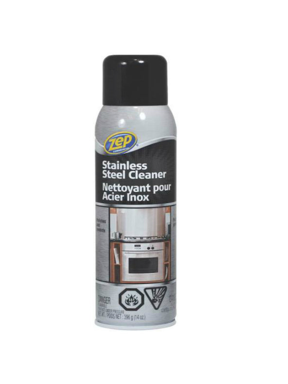 Zep CASSTL14 Stainless Steel Cleaner, 414 mL Can, Gas, Amber