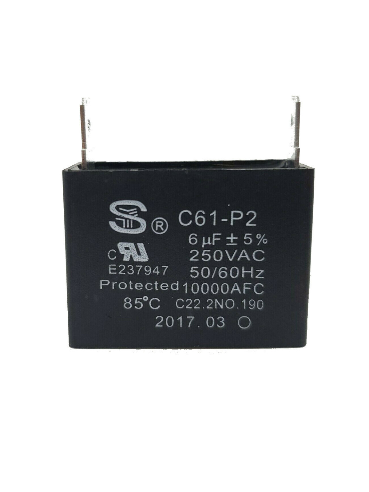 1PCS C61-P2 1.uf 250VAC 50/60Hz 10000AFC C22.2NO.190 85 C Capaci
