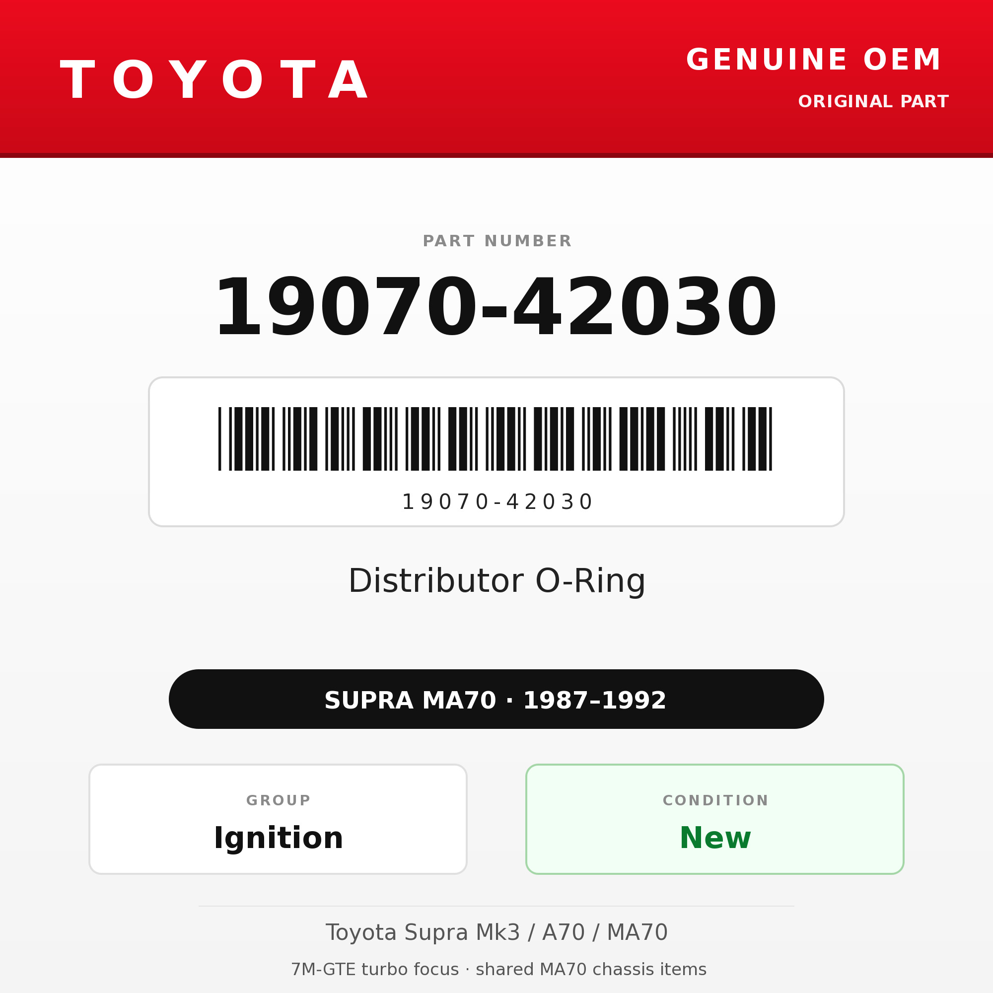 Genuine Toyota OEM 19070-42030 - Distributor O-Ring 7M (87-92 Supra)