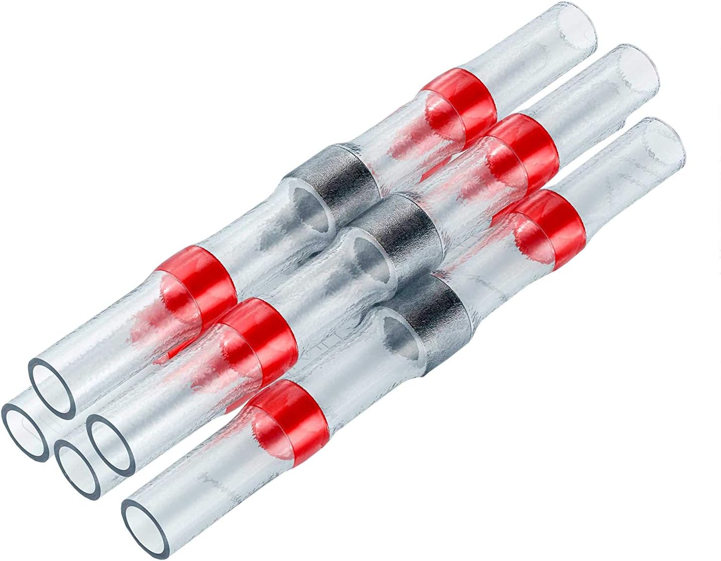 MONOLIT Premium Solder Seal Heat Shrink Butt Connectors 100 pcs Electrical Connectors Waterproof Marine Automotive Wire Connector Kit RED 18-22 AWG Gauge