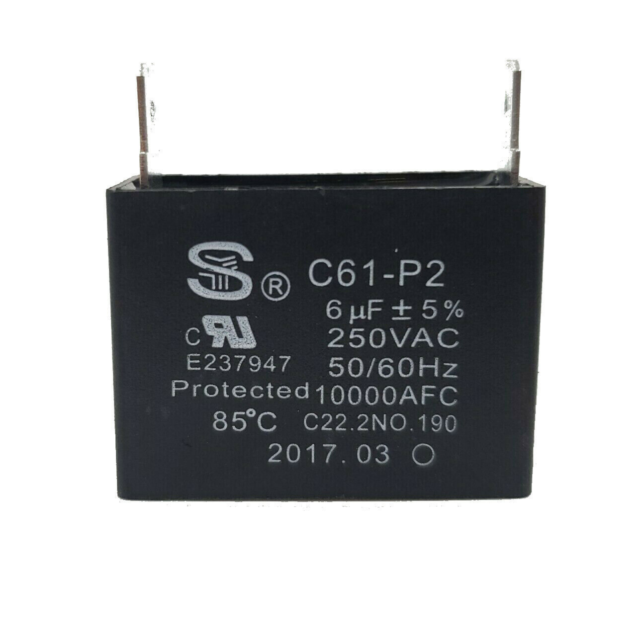 1PCS C61-P2 1.uf 250VAC 50/60Hz 10000AFC C22.2NO.190 85 C Capaci