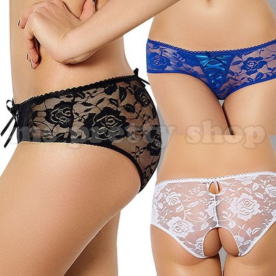Sexy Women Crotchless Knicker Shorts Panties Lingerie Underwear S M L XL