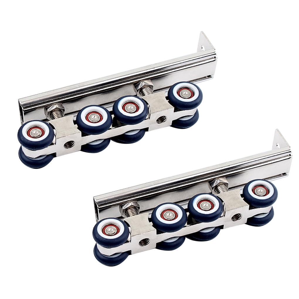 2pcs/set Sliding Door Roller Hardware Slide Doors Pulley 4/8 Wheels Home Room Wood Door Hanging Wheels Rail Track Pulley