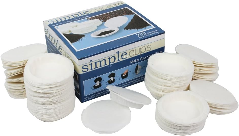 Coffee Pod Replacement Filters for Coffee Pod Brewers - Make Your Own Disposable Pods - 200 Pack By Simple Cups