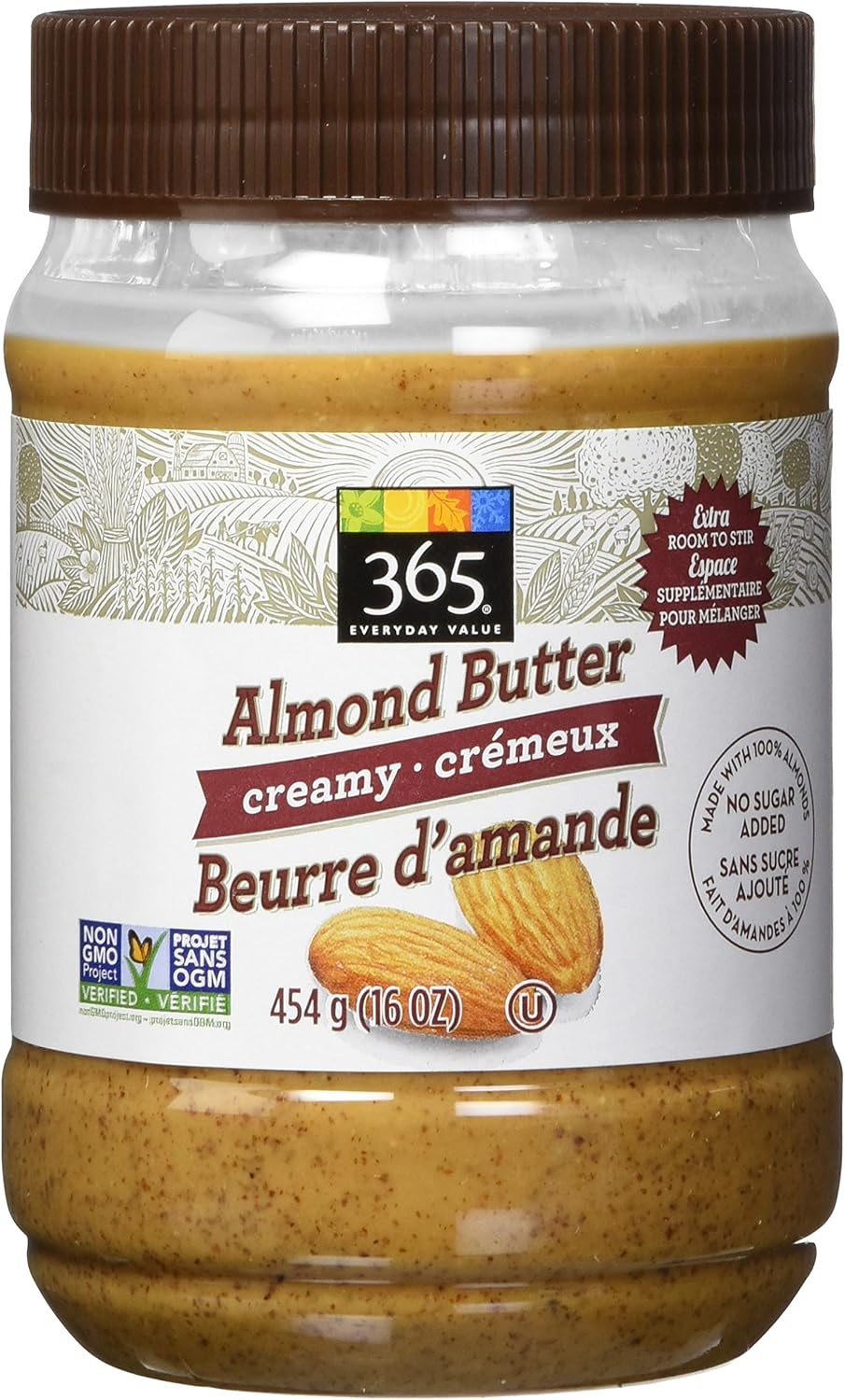 365 Everyday Value Creamy Almond Butter, 454 g