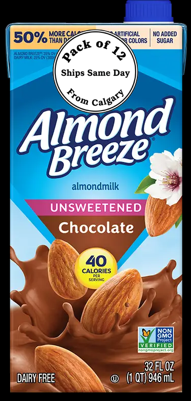 Almond Breeze Unsweetened Chocolate Milk Case of 12
